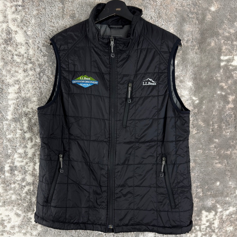 L.L. Bean Size M Outdoor Discovery Schools Puffer Vest Black Sleeveless Men